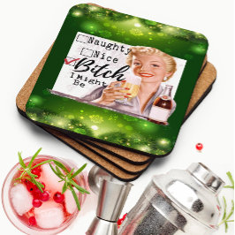 Funny Christmas Coaster Retro Best Friend Santa コースター