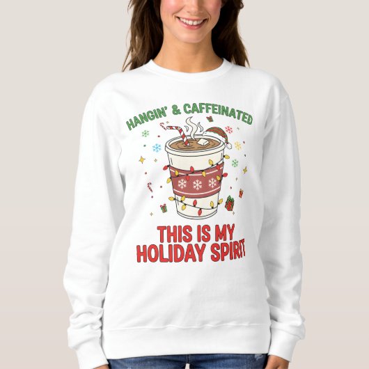 Funny Christmas Coffee Lover Pullover" Holiday スウェットシャツ (正面)