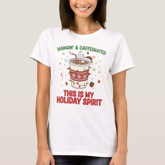 Funny Christmas Coffee Lover Tee" Tシャツ (正面)
