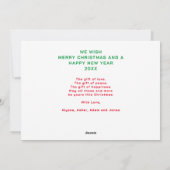 Funny Christmas Colorful Brightest Photo Family シーズンカード (裏面)