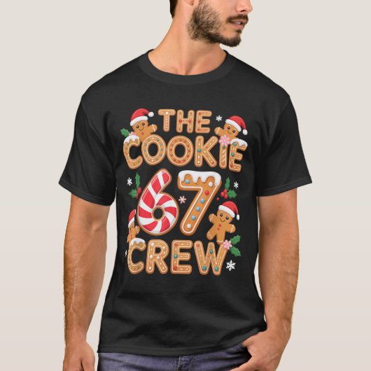 Funny Christmas Cookie Crew 67 Meme Party Vibes Ba Tシャツ (正面)
