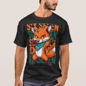 Funny Christmas Cool Fox Dabbing Xmas Dab Six Seve Tシャツ (正面)