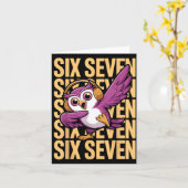 Funny Christmas Cool Owl Dabbing Xmas Dab Six Seve カード (黄色い花)