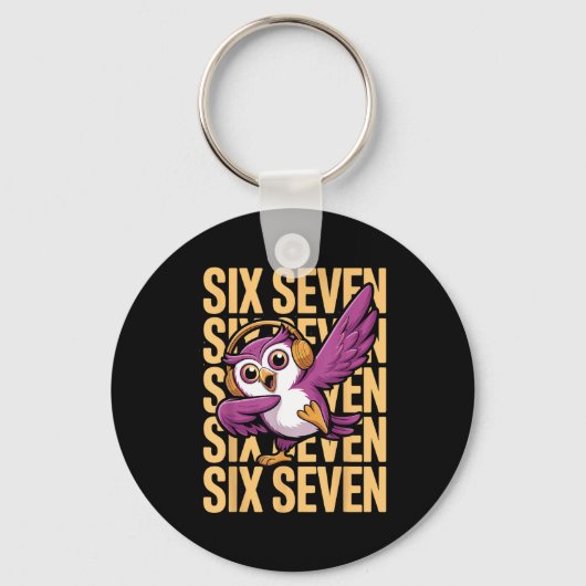 Funny Christmas Cool Owl Dabbing Xmas Dab Six Seve キーホルダー (正面)