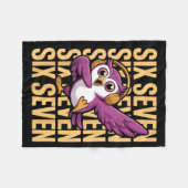 Funny Christmas Cool Owl Dabbing Xmas Dab Six Seve フリースブランケット (正面(横))