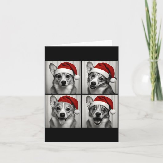 Funny Christmas Corgi Santa Dog Lover Photo Booth  カード (正面)