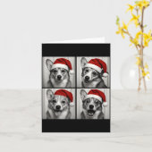 Funny Christmas Corgi Santa Dog Lover Photo Booth  カード (黄色い花)