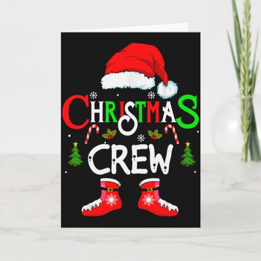 Funny Christmas Crew Xmas Squad Santa Family Pajam カード (正面)