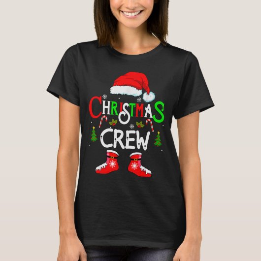 Funny Christmas Crew Xmas Squad Santa Family Pajam Tシャツ (正面)