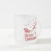 Funny Christmas Cup with Merry Christmas Message フロストグラスマグカップ (正面右)