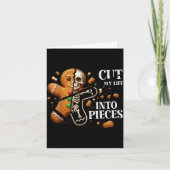 Funny Christmas Cut My Life Into Eces Gingerbread  カード (正面)