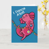 Funny Christmas Cute Axolotl with Ornaments カード (黄色い花)