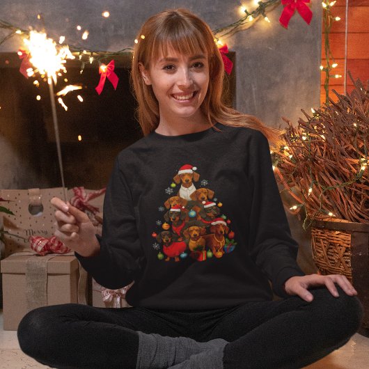 Funny Christmas Dachshunds スウェットシャツ
