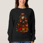 Funny Christmas Dachshunds スウェットシャツ (正面)