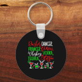 Funny Christmas Dasher Dancer Prancer Vixen Whiske キーホルダー (正面)