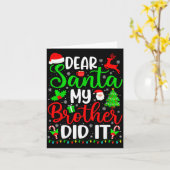 Funny Christmas Dear Santa My Brother Did It Men B カード (黄色い花)
