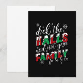 Funny Christmas Deck The Halls And Not Your Family 招待状 (正面/裏面)