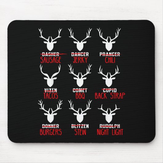 Funny Christmas Deer Hunters All Of Santa's Reinde マウスパッド (正面)