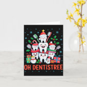 Funny Christmas Dentist Xmas Dental Oh Dentistree  カード (黄色い花)