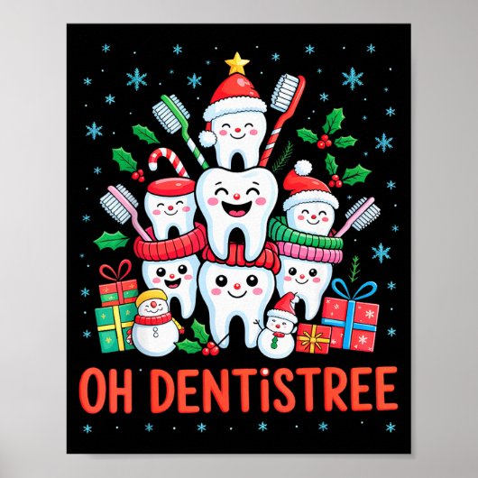 Funny Christmas Dentist Xmas Dental Oh Dentistree  ポスター (正面)