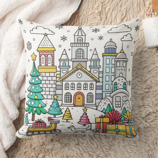 Funny Christmas Design cushion クッション (ブランケット)