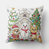 Funny Christmas Design cushion クッション (正面)