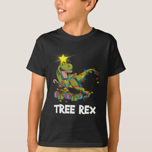 Funny Christmas Dinosaur Tree Rex Men Women Kids G Tシャツ (正面)