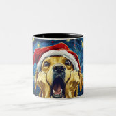 Funny Christmas dog Mugs | Merry Christmas Mug ツートーンマグカップ (中央)