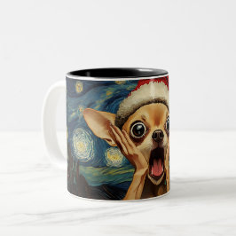 Funny Christmas dog Mugs | Merry Christmas Mug ツートーンマグカップ