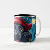 Funny Christmas dog Mugs | Merry Christmas Mug ツートーンマグカップ (正面右)