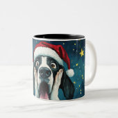 Funny Christmas dog Mugs | Merry Christmas Mug ツートーンマグカップ (正面右)