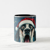 Funny Christmas dog Mugs | Merry Christmas Mug ツートーンマグカップ (中央)