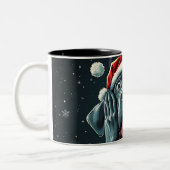 Funny Christmas dog Mugs | Merry Christmas Mug ツートーンマグカップ (左)