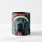 Funny Christmas dog Mugs | Merry Christmas Mug ツートーンマグカップ (中央)