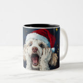 Funny Christmas dog Mugs | Merry Christmas Mug ツートーンマグカップ (正面右)