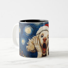 Funny Christmas dog Mugs | Merry Christmas Mug ツートーンマグカップ