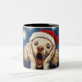 Funny Christmas dog Mugs | Merry Christmas Mug ツートーンマグカップ (中央)