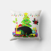 Funny Christmas Dog Pooping Under the Tree クッション (裏面)