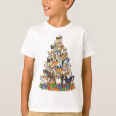 Funny Christmas Dog Tree Design Tシャツ (正面)
