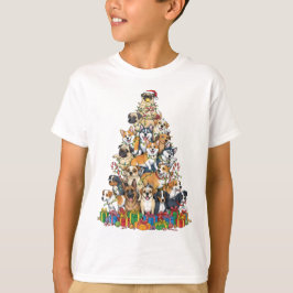Funny Christmas Dog Tree Design Tシャツ