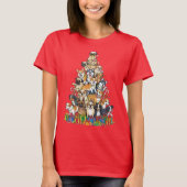 Funny Christmas Dog Tree Design Tシャツ (正面)