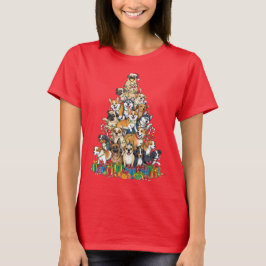 Funny Christmas Dog Tree Design Tシャツ