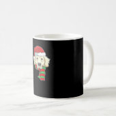 Funny Christmas Dog Xmas Santa Golden Retriever Ho コーヒーマグカップ (正面右)