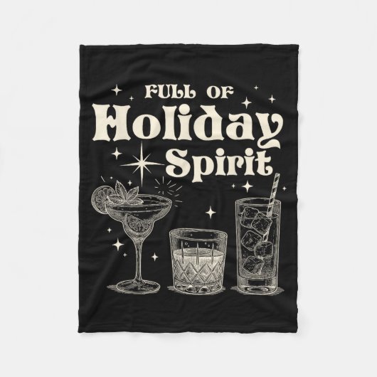Funny Christmas Drinking Full Of Holiday Srit  フリースブランケット (正面)