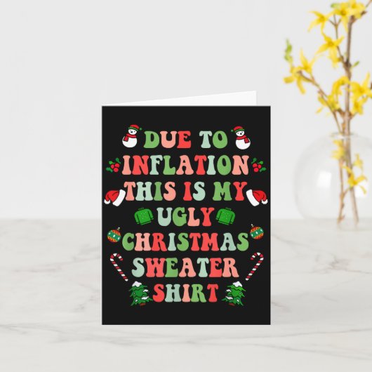 Funny Christmas Due To Inflation This Is My Ugly S カード (黄色い花)