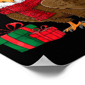 Funny Christmas Eagle Patriotic Bald Eagle With Sa ポスター (角)