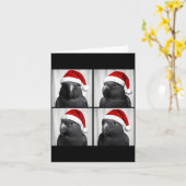 Funny Christmas Eclectus Parrot Santa Photo Booth  カード (黄色い花)