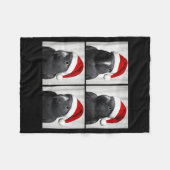 Funny Christmas Eclectus Parrot Santa Photo Booth  フリースブランケット (正面(横))