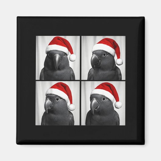 Funny Christmas Eclectus Parrot Santa Photo Booth  マグネット (正面)
