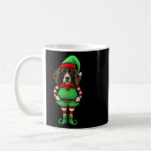 Funny Christmas Elf English Springer Spaniel Dog  コーヒーマグカップ (左)
